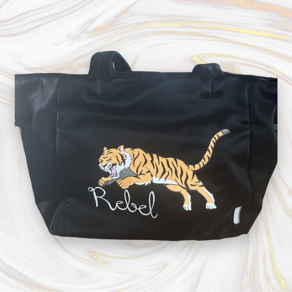 New Wildfox Black Rebel Tiger Zipper Tote Bag - Picture 12 of 12